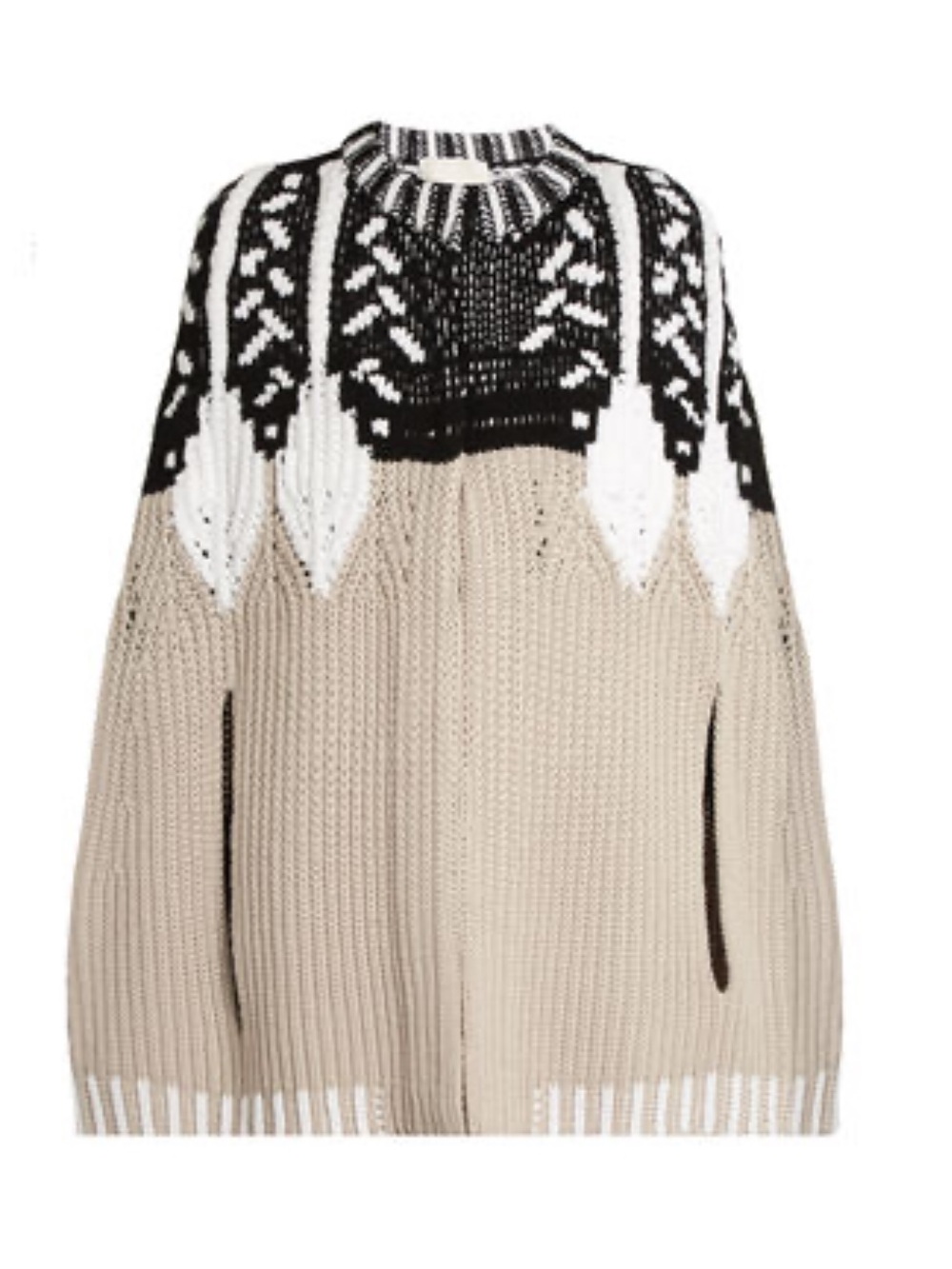 NWT Peter Pilotto Intarsia Knit Wool Blend Cape Sz XS/S